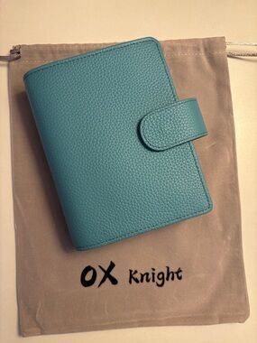 Pocket Rings Planner Ox Knight Blue Leather Like New with dust bag